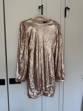 VICI Rose Gold Sequin Shift Dress